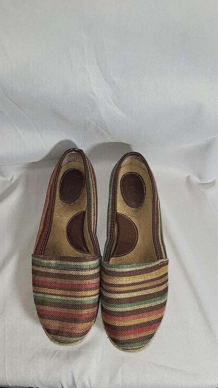b.o.c. Born Concept Franki Multicolor Striped Canvas Espadrille Flats, size 8M